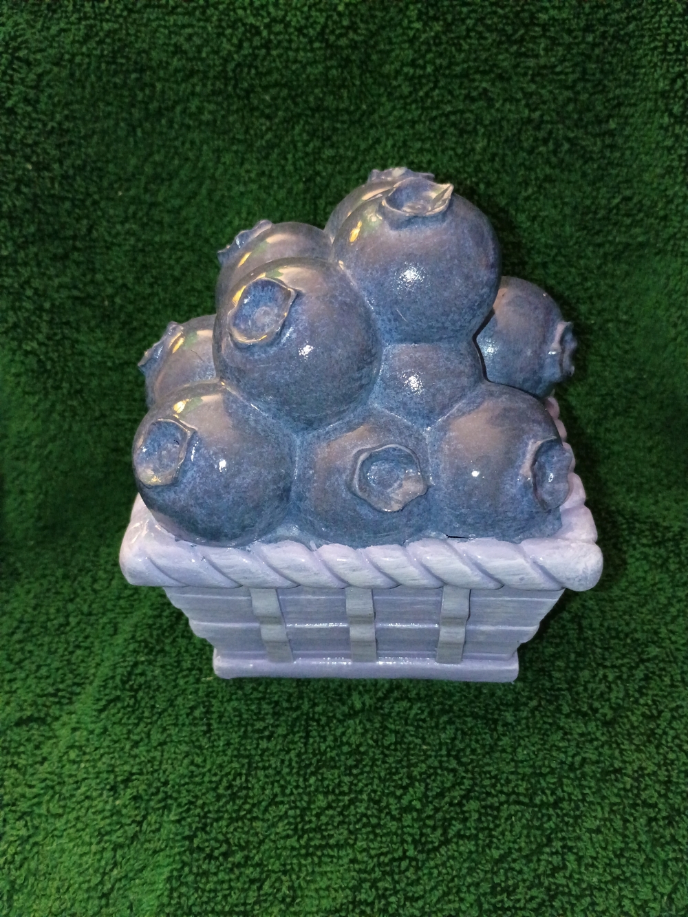 Blue Berry Basket Decorative Accent